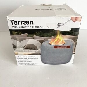Terraen Mini Tabletop Bonfire Fire Concrete Pit  NEW In Box Smokeless Fire